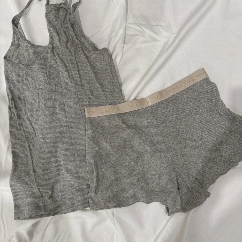 Love by Gap Gray Ribbed Intimate Sleepwear Set - Picture 3 of 8